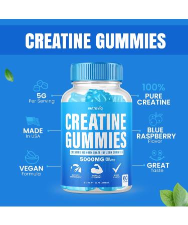 Buy Creatine Gummies - 5g Creatine Monohydrate for Strength & Endurance | 60 Micronized Gummies for Men & Women - International Shipping Available - Buy Online on GoSupps.com