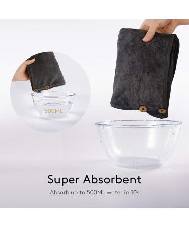 Buy Kinhwa XL Microfiber Turban Towel - Quick-Drying Super Absorbent Hair Towel for Long Hair (2-Pack Gray 70x30 cm) - Buy Online on GoSupps.com