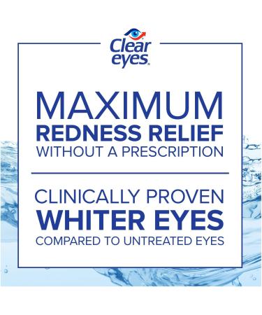 Clear Eyes Maximum Redness Relief Eye Drops - 0.5 Fl Oz (Pack of 3) | Fast Relief from Dryness Burning & Irritation - Max Strength Formula - Buy Online on GoSupps.com