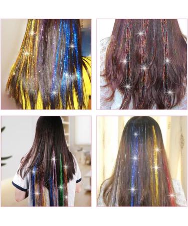 Hair Tinsel Strands Kit 13 Colors Hair Tinsel Extensions with Tools Tinsel Hair Extensions Glitter Hair Accessories Decoration for Party Supplies Hair Tinsel Kit for Women Girls(13 Color) - Buy Online on GoSupps.com