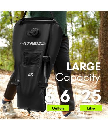 Extremus Rainbow Falls Camping Shower - 6.6 Gallons, Solar Heating, Built-in Thermometer, Portable Shower for Camping - Buy Online on GoSupps.com