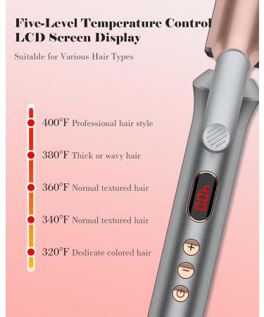 1 1/4 Inch Tourmaline Ceramic Curling Iron with LCD Display - Dual Voltage Includes Glove Comb Clips & Pad for Long Hair | International Shipping - Buy Online on GoSupps.com