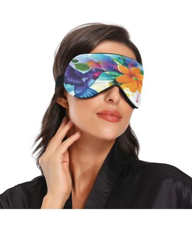 Haskirky Light Blocking Eye Mask - Adjustable Breathable Travel Mask for Deep Sleep - Men & Women - Office Yoga Meditation Mask - Watercolor Bird Design - Buy Online on GoSupps.com