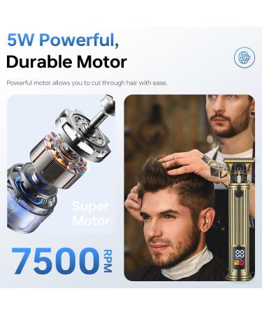 Cordless Men's Beard Trimmer - Zero Gap Hair Trimmer with LED Type-C Quick Charge 7500RPM & 3 Combs | International Shipping Available - Buy Online on GoSupps.com