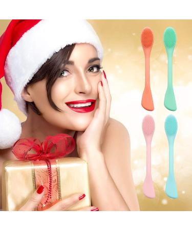 Silicone Face Mask Brush Applicator Set - Facial Makeup Remover Scrubber for Clay, Mud, Charcoal Masks - 2 Pack Red+Green - Buy Online on GoSupps.com