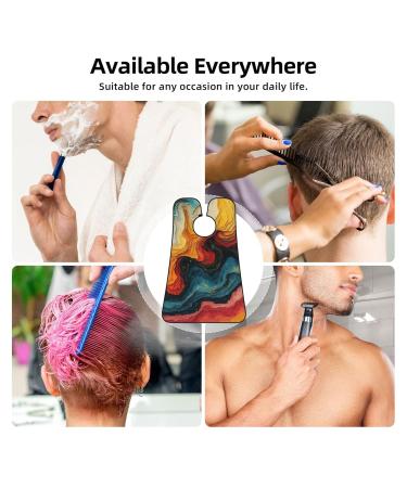 Oil Painting Patterns Print Beard Bib Apron | Non-Stick Men's Hair Catcher for Shaving Gifts | One Size Black - Buy Online on GoSupps.com