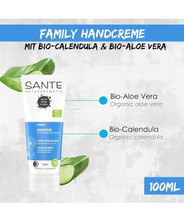 Sante Naturkosmetik Organic Hand Cream with Calendula & Aloe Vera - 100ml | Natural Family Care - International Shipping Available - Buy Online on GoSupps.com