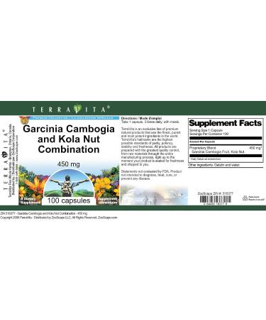Garcinia Cambogia and Kola Nut Combination - 450 mg (100 Capsules ZIN: 516377) - Buy Online on GoSupps.com