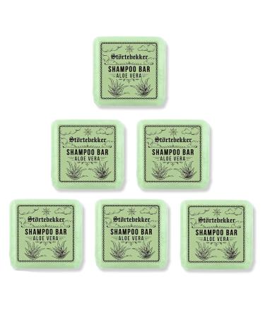 St rtebekker 6-Pack Premium Aloe Vera Shampoo Bars for Men and Women 3-in-1 Shower Gel for Men Hair Face and Body Moisturizing Shampoo Vegan Made with