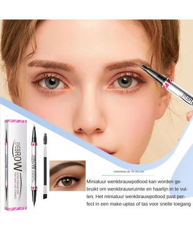 Bueffler Curved Eyebrow Pen 2 in 1 Eyebrow Pen with Eyeliner Pencil Waterproof 2 in 1 Eyebrow Pen Eyeliner PencilNatural Looking Eyebrow Pencil for Travel Shopping Business Trip 03 - Buy Online on GoSupps.com