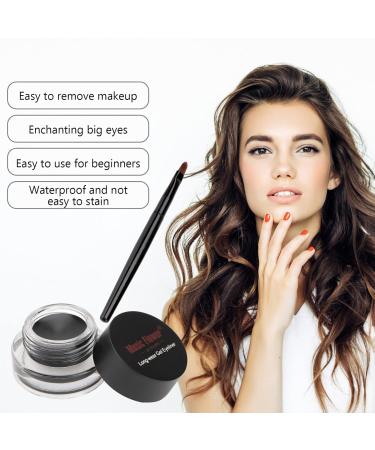 Buy Music Flower 2-in-1 Gel Eyeliner & Eyebrow Color Set - Waterproof Long-Lasting Makeup with Brushes - International Shipping Available - Buy Online on GoSupps.com