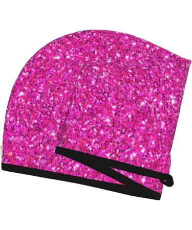 Quick-Dry Hair Towel Wrap with Button | Rose Red Glitter Hair Drying Turban | Best Towel for Fast Hair Drying - Buy Online on GoSupps.com