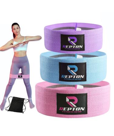 3 Sets Resistance Bands | Glutes Hips and Legs Exercise Band | Ideal for Home Gym Fitness Yoga Pilates & Workout | Women and Men Non-Slip Booty Band | Physio Resistant Loop Pink Purple Sky Blue