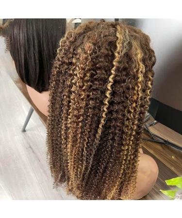 ISEE 22 Ombre Highlight Lace Front Wig - Human Hair, Pre Plucked, Kinky Curly, 180% Density - Buy Online on GoSupps.com