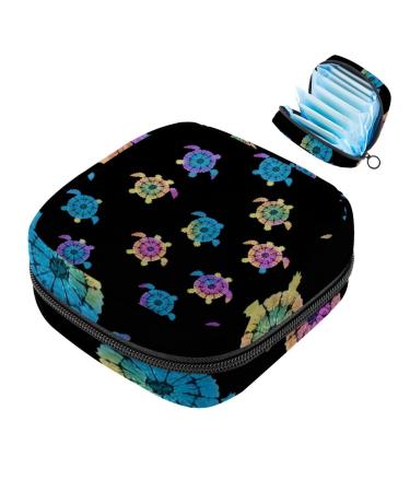 Muoooum storage bag for women's tapes motif: space galaxy turtle menstrual cup portable women's tapes storage bags female menstruation first period bag for color 2