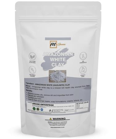 100% Natural Amazonian White (Kaolin) Clay Powder for Face Mask Cream and Soap Making 0.5 LBS / 227 GMS