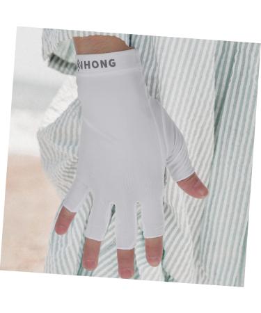 Mikinona 1 Pair UV Gloves Gel Nail Gloves Half Finger Gloves Outdoor Gloves Nail Art Skin Care Supply Summer Beach Gloves Womens Gloves UV Hand Protection Shield White LED Women's Fabric - Buy Online on GoSupps.com