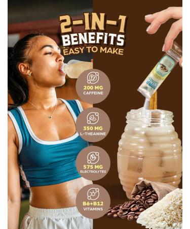 Hydration + Energy Electrolyte Drink Mix Coffee Horchata Agua Fresca Flavor | Sugar-Free Powder with Caffeine L-Theanine Coconut Water & Minerals | 15 Single-Serve Stick Packs Horchata Coffee - Buy Online on GoSupps.com