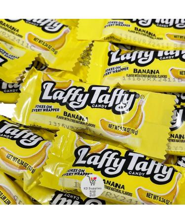 Laffy Taffy Chewy, Tangy, and Tasty Mini Taffy Wrapped Bars in Bulk - (1 Pound) (Banana)