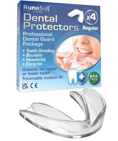 Runesol bite track against teeth grinding 4 x normal tooth rail crunching crispy rail for night bite track for bruxism mouth guard rail snore rail