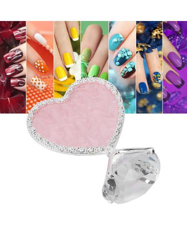 Heart Shaped Resin Nail Art Palette | Portable Nail Tip Gel Polish Display Stand | Home Salon & Art Painting Tool with Gold & Silver Edges - Buy Online on GoSupps.com