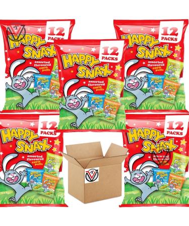 05 x Happy Snax Crisps Assorted Flavours Corn Puffs 12 pks 96g | VIMIX - Buy Online on GoSupps.com