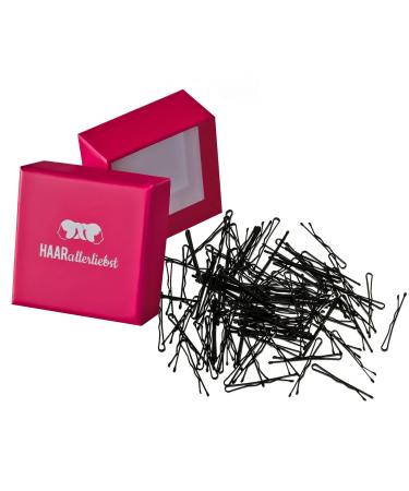 Hair -like hair clips Little bobby pins mini (100 pieces | black | 3.4cm short) including box for storage (box color: pink) - Buy Online on GoSupps.com