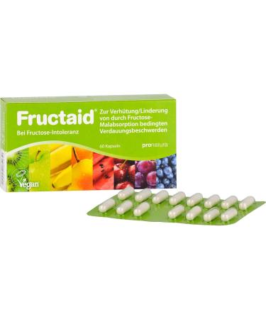 Pro Natura Fructaid - 60 Capsules for Fructose Intolerance | Relief & Prevention of Fructose Malabsorption - International Shipping Available - Buy Online on GoSupps.com