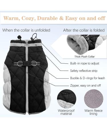OUOBOB Dog Winter Jacket - Waterproof Reflective Coat for Small Medium Large Dogs - Warm Fleece Apparel with Zipper Closure - Cold Weather Pet Garment - Buy Online on GoSupps.com
