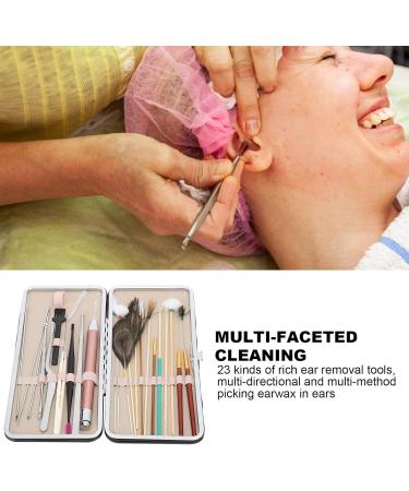 23pc Spiral Ear Wax Removal Tool Set - Double Ended Ear Pick Scoop for Men and Women - Ear Care Supplies for Earwax Removal and Cleaning - Classic Black Ear Pick Sets - Buy Online on GoSupps.com
