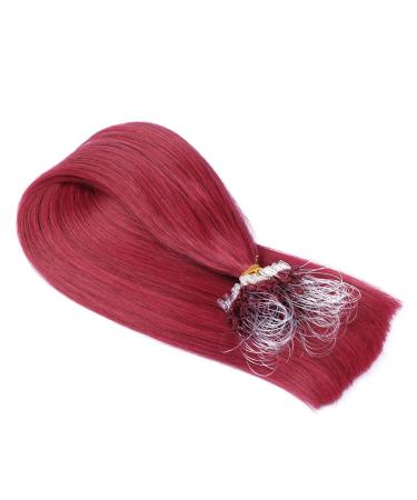 Micro -ring/loop hair extensions (#burg - 60 cm - 150 strands - 0.5g) 100% remy real hair hair extension micro ring remy quality very easy to use - by hair professional