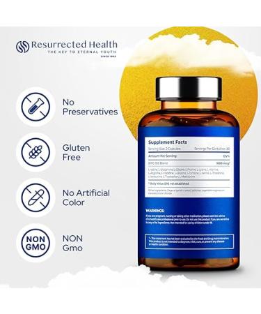 Ressurected Health BPC 157 Alternative - High Potency BPC-159 for Muscle & Workout Recovery - Research Proven Quality - 60 Capsules  1000 mcg - Buy Online on GoSupps.com
