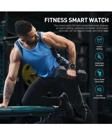 Rapocon Military Smart Watch for Men - Bluetooth Call & 24 Sports Modes - Waterproof Fitness Watch - 1.6 Tactical Smartwatch - Buy Online on GoSupps.com