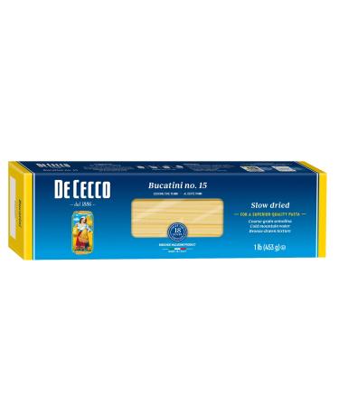 De Cecco Semolina Pasta, Bucatini No.15, 1 Pound (Pack of 5) 16 Ounce (Pack of 5)