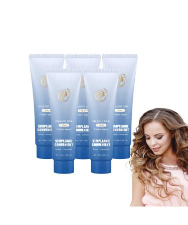 VKaoess Protein Correcting Hair Straightening Cream Silk & Gloss Keratin Revitalizing Cream for Daily Smoothing FrizzFree Natural Hair & Alisado Sin Formol for All Hair Types 5 pieces