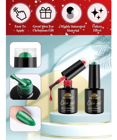 12 Colors Christmas Gel Nail Polish Set EBANKU Christmas Collection Gel Nail Polish Glitter Red Green Blue White Gold Silver Gel Polish Starter Kit Xmas Nail Polish Kit for Women Girls DIY Nail Art - Buy Online on GoSupps.com