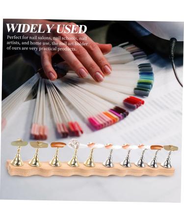 Ipetboom 1 Set Nail Art Base Metal Display Stand Nail Holder for Painting Nails Nail Racks for Nail Art Fake Nail Holder False Nail Stand Fake Nails Nail Tools for Nail Art Log Easel Wooden - Buy Online on GoSupps.com