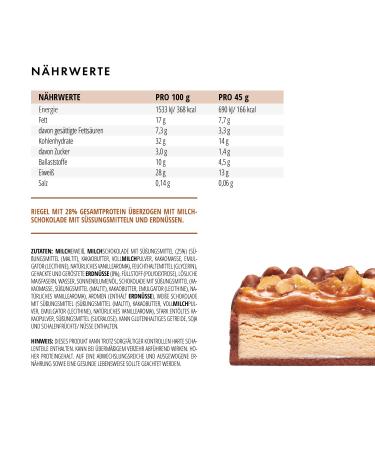 Foodspring Extra Chocolate Protein Bars - 13g Protein No Added Sugar Crunchy Peanut - Perfect Snack After Training - 12 x 45g (1 Pack) - Buy Online on GoSupps.com