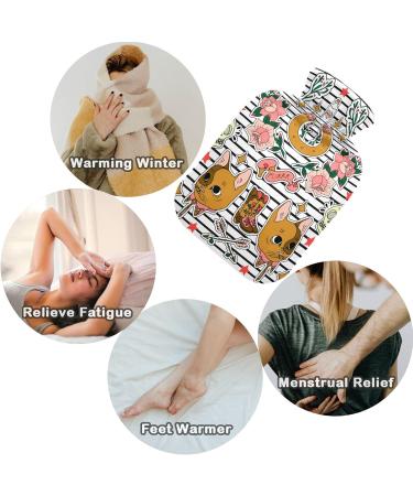 Naanle Stripes Skulls Cats Hot Water Bottle | 1L Transparent Hand/Foot Warmer for Pain Relief & Heat Therapy - Buy Online on GoSupps.com