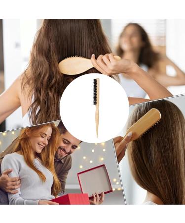 Of Tail And Bristles Natural Bamboo Small Hair Brush For Styling Hair Brush Fine Hair Tail Combs Curler for Detangling Defining and Separating - Buy Online on GoSupps.com