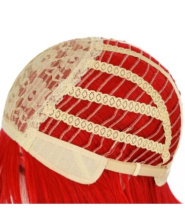 Bopocoko Short Red Bob Hair Wig with Bangs - Natural and Cute Daily Party Wig for Women (BU239R) - Buy Online on GoSupps.com