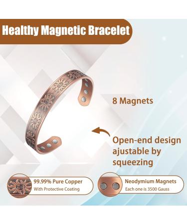 EnerCoppeX Copper Magnetic Bracelet for Women - Detox Jewelry with 3500 Gauss Magnet (CPB-2052) - Buy Online on GoSupps.com