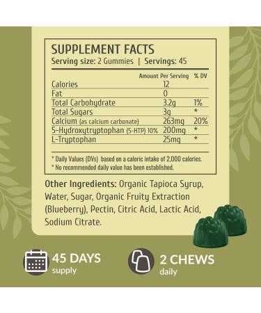 HERBAMAMA 5-HTP Brain Gummies 200 mg Vegan Supplement for Brain Health Support Non-GMO Blueberry Chews 90 Count - Buy Online on GoSupps.com