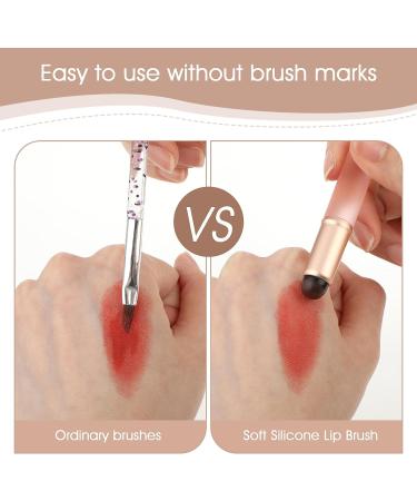 Amabro 2pcs Silicone Lip Brushes Reusable Lipstick Applicator with Dust Covers for Lip Gloss Balm Lip Oil Lip Mask Portable Travel Mini Brush Head Makeup Tool for Concealer Eyeshadow Blush Nail - Buy Online on GoSupps.com