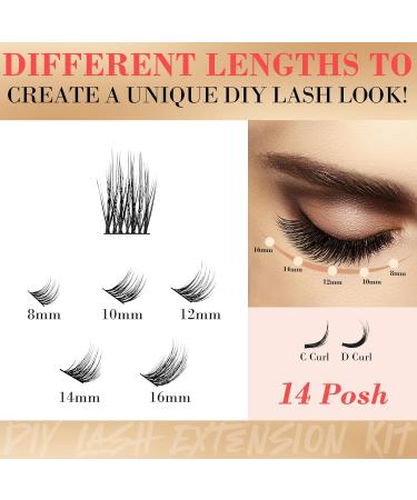 Buy Cluster Eyelash Extensions - 180 PCS Wispy DIY Individual Lashes with Super Thin Band - Soft Mink False Eyelashes Mixed Tray (C-8-16mix) for Stunning Lashes - Buy Online on GoSupps.com