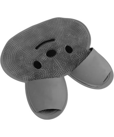 Naroote Shower Foot Cleaner Pad | Silicone Non-Slip Foot Scrubber Mat for Bathroom | Relieve Fatigue - Gray - Buy Online on GoSupps.com
