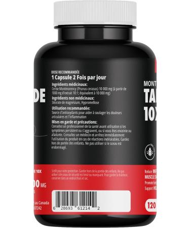 Tart Cherry 10 000mg Montmorency 10X Extract 120 Capsules Gout Pain Relief Vegetarian Potassium Non-GMO Allergen-Free Made in Canada (120 count (pack of 1)) - Buy Online on GoSupps.com