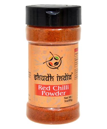 Shudh India | Traditional Indian Spicy Red Chili Powder | Chilli Powder Indian Spice | All Natural | No Color added | Gluten Free Ingredients | Vegan | NON-GMO | Indian Origin |