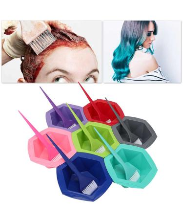 Hair Dyeing Bowl Brush Kit Colorful Hairdressing Set Dye Supplies Tools for Professional Hair Stylists (Baking oil set)