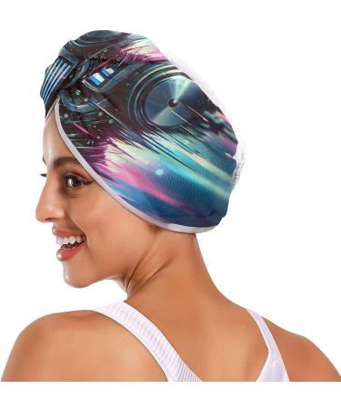 Black Head Helmets Blurred Art Hair Towel 2 Pack - Super Absorbent Quick Dry Turbans for Women & Girls - Buy Online on GoSupps.com